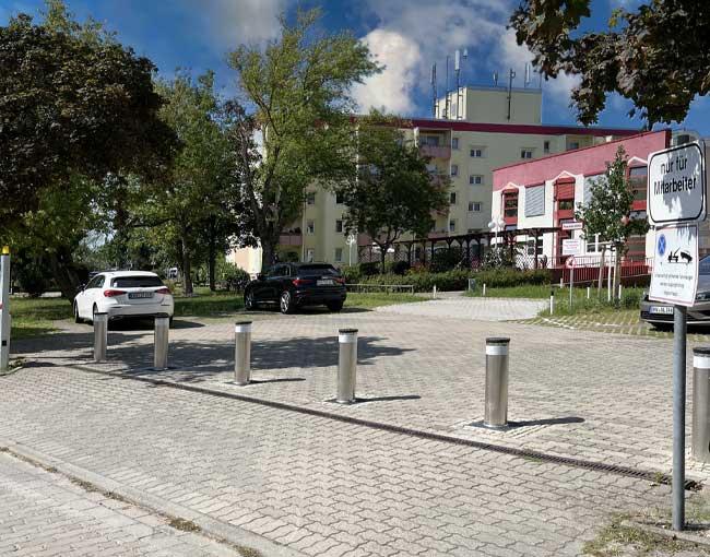 Polleranlage mit Zufahrtskontrolle