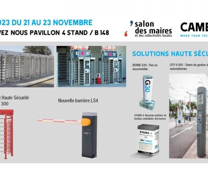 SMCL et PARKOPOLIS 2023 : deux stands pour CAME consacrés AUX nouveautés