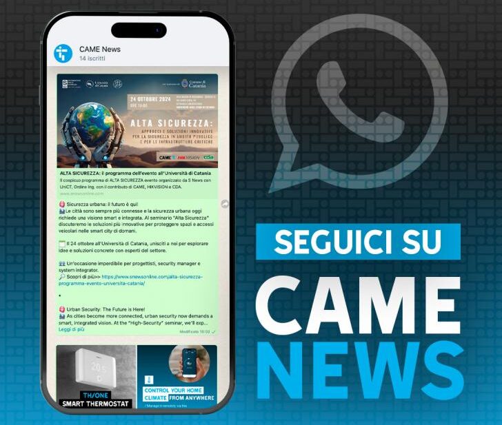 Nuovo canale Whatsapp “CAME News”: rimani aggiornato con noi!